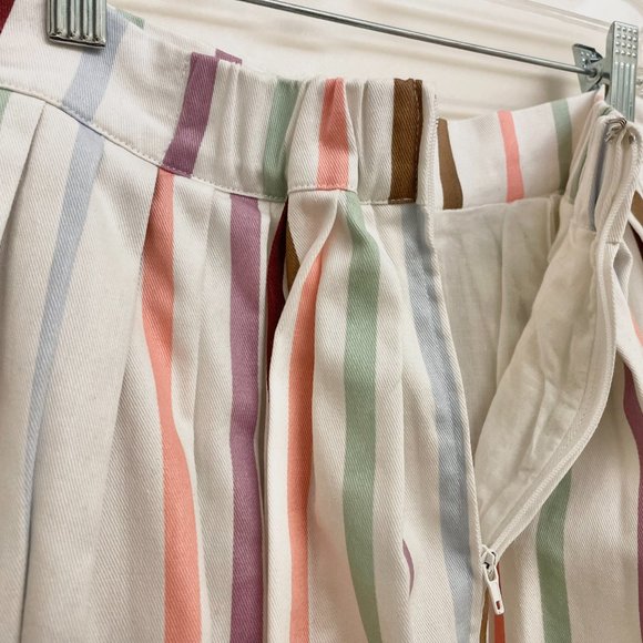 [NWOT] MODCLOTH Aspiration Creation Striped A-line Midi Skirt 100% Cotton - Picture 7 of 11